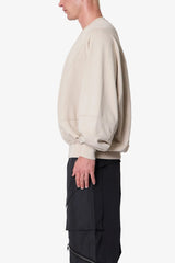 Paneled Crewneck - Bone