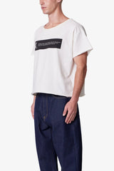 Distressed Wide Neck Tee - Antique White