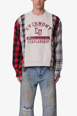 Mixed Flannel Crewneck Sweater - Multi