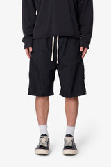 Side Snap Nylon Shorts - Black