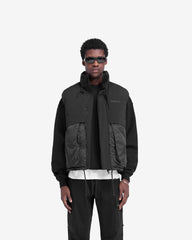 Layered Puffer Gilet - Jet Black