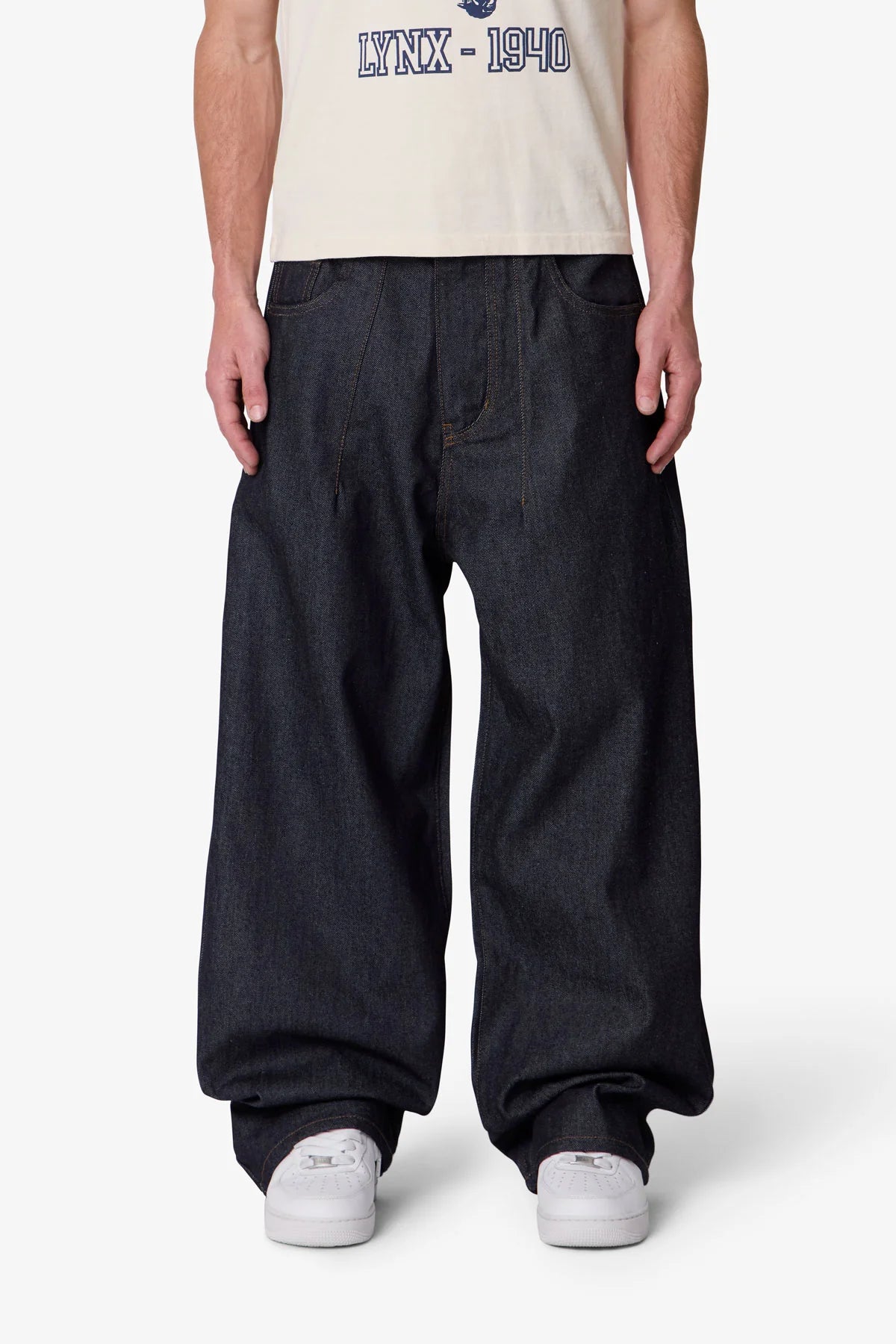 Darted Baggy Denim - Rinsed Indigo