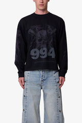 Crossbone L/S Tee - Washed Black