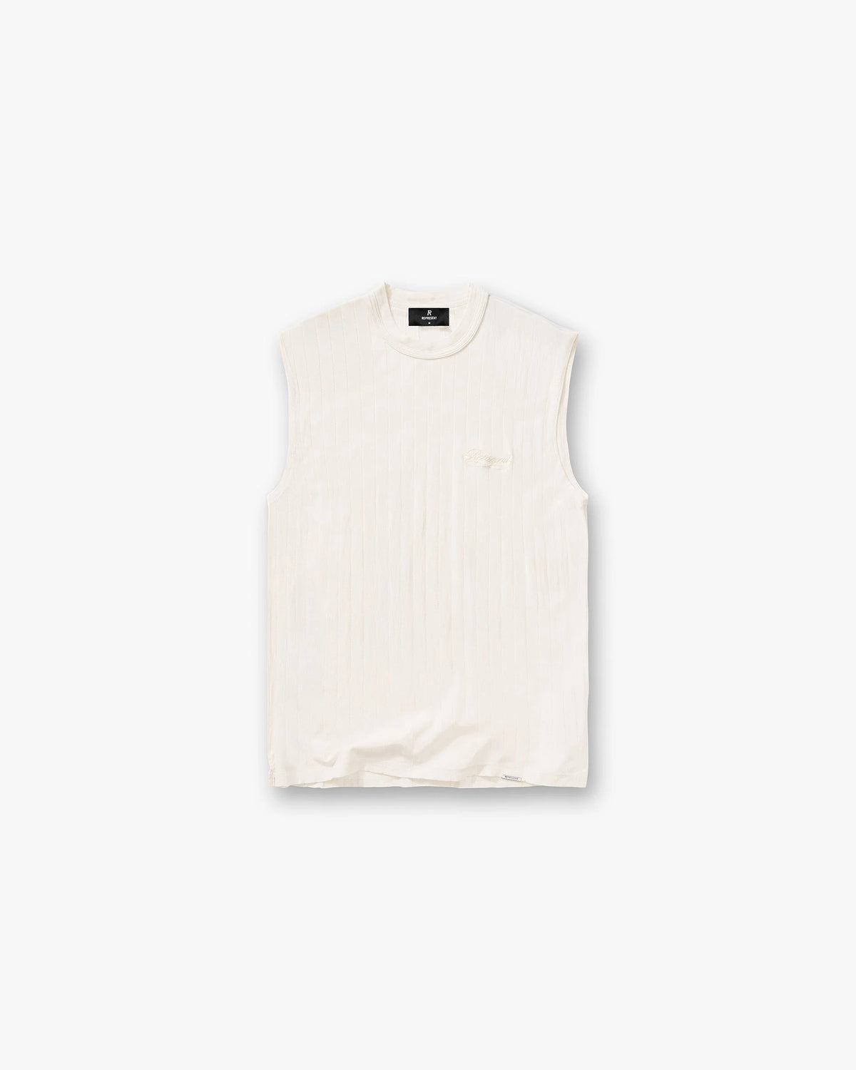 Slub Script Tank - Aged White