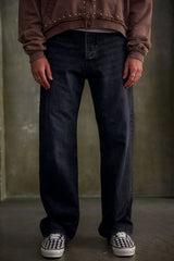 G:05 Relaxed Straight Denim - Stone Wash Black
