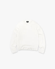Initial Sheer Rib Long Sleeve T-Shirt - Flat White