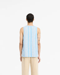 Mixed Knit Vest - Royal Blue