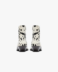 Michael Zip Boot Cowhide - Flat White Black