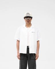 Embroidered Bowling Shirt - Antique White